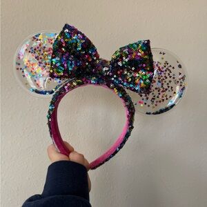 Sequin confetti Minnie Mouse Ears Headband
